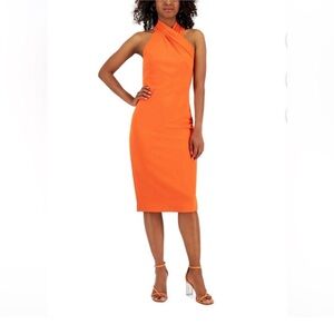 Rachel Roy Tangerine 🍊 Halter Sheath Dress